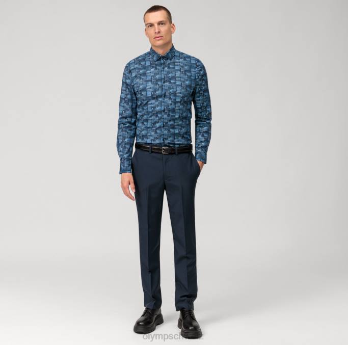 OLYMP NEIN. six super slim, businesshemd, modern kent, marine LBD882 Kleidung