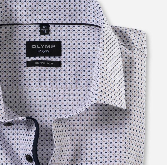 OLYMP NEIN. six super slim, businesshemd, modern kent, natur LBD8172 Kleidung