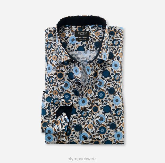 OLYMP NEIN. six super slim, businesshemd, modern kent, natur LBD8220 Kleidung