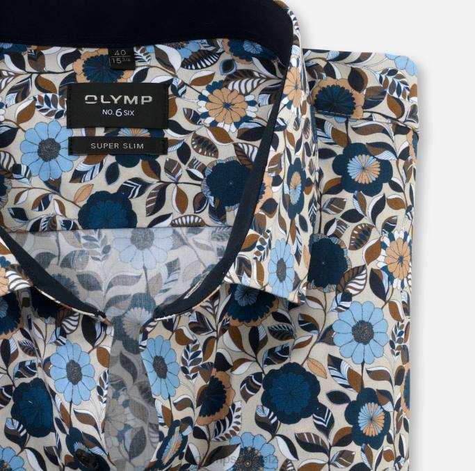 OLYMP NEIN. six super slim, businesshemd, modern kent, natur LBD8220 Kleidung
