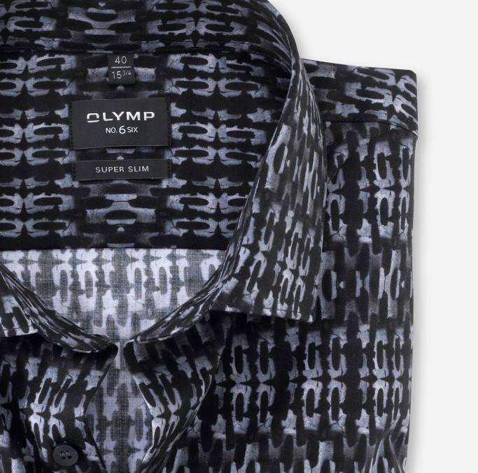 OLYMP NEIN. six super slim, businesshemd, modern kent, schwarz LBD8132 Kleidung