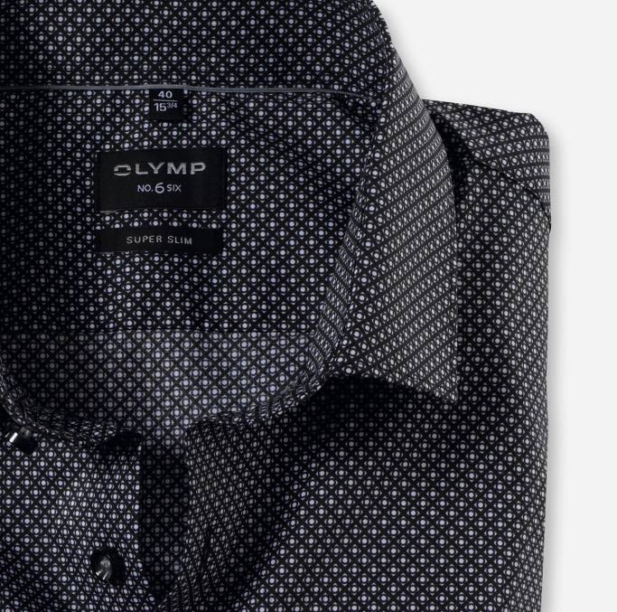 OLYMP NEIN. six super slim, businesshemd, modern kent, schwarz LBD8187 Kleidung