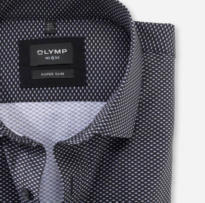 OLYMP NEIN. six super slim, businesshemd, modern kent, schwarz LBD8246 Kleidung