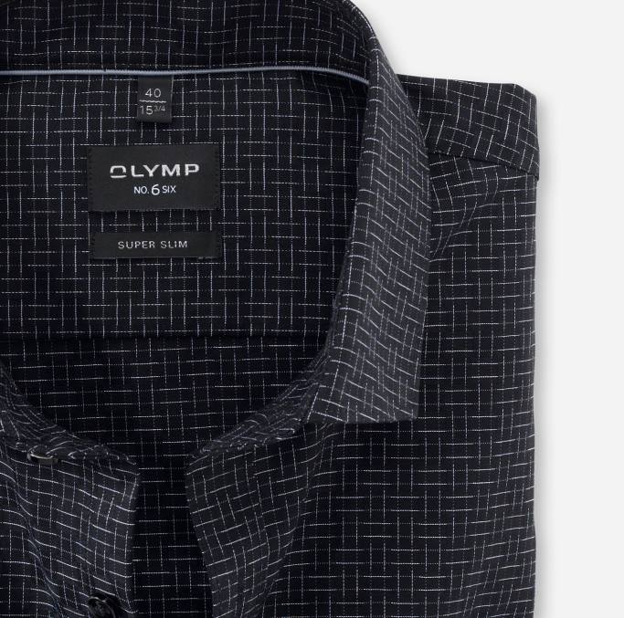 OLYMP NEIN. six super slim, businesshemd, modern kent, schwarz LBD8253 Kleidung