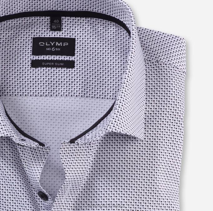 OLYMP NEIN. six super slim, businesshemd, modern kent, weiß LBD893 Kleidung