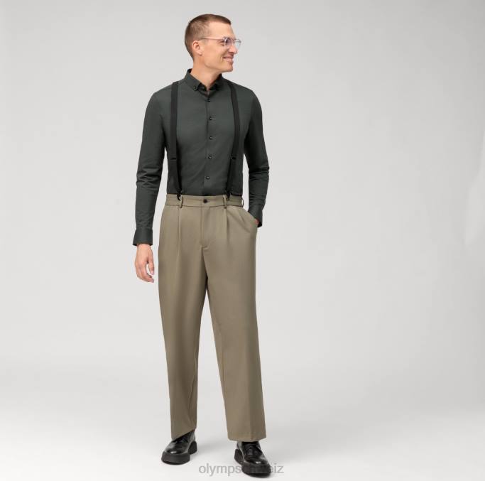 OLYMP Level Five 24/Seven Body Fit, Businesshemd, Button-Down, Oliv LBD8528 Kleidung