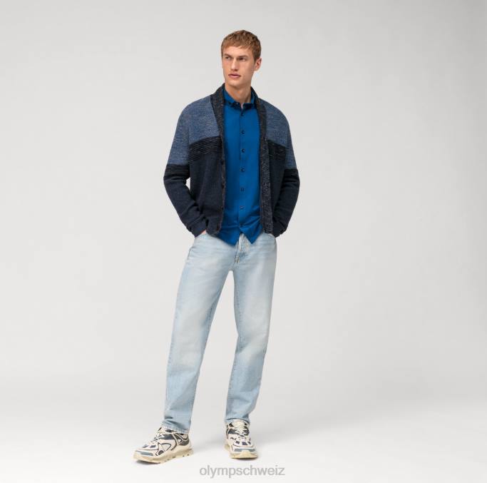 OLYMP Level Five 24/Seven Body Fit, Businesshemd, Button-Down, Royal LBD8811 Kleidung