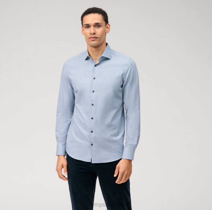 OLYMP Level Five 24/Seven Body Fit, Businesshemd, Kent, Blau LBD8448 Kleidung