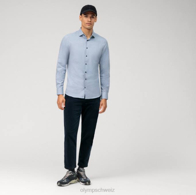 OLYMP Level Five 24/Seven Body Fit, Businesshemd, Kent, Blau LBD8448 Kleidung