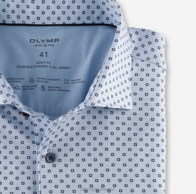 OLYMP Level Five 24/Seven Body Fit, Businesshemd, Kent, Blau LBD8500 Kleidung