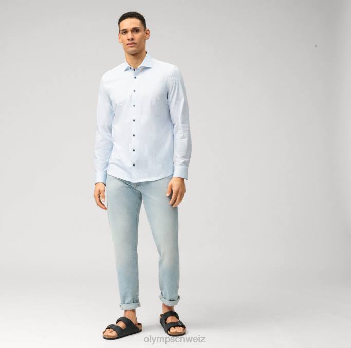 OLYMP Level Five 24/Seven Body Fit, Businesshemd, Kent, Blau LBD8529 Kleidung