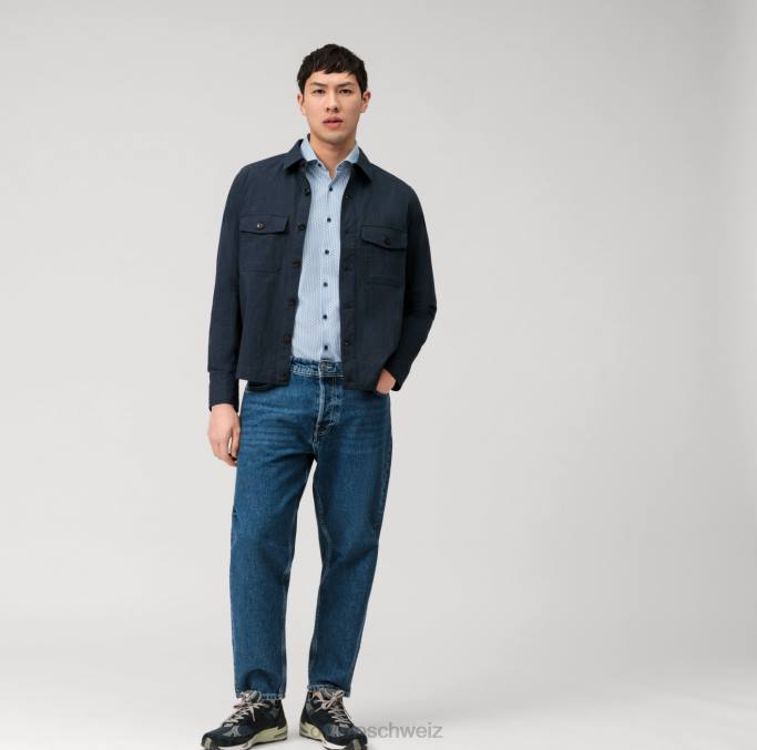 OLYMP Level Five 24/Seven Body Fit, Businesshemd, Kent, Blau LBD8550 Kleidung