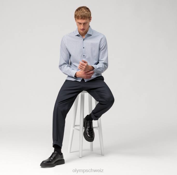 OLYMP Level Five 24/Seven Body Fit, Businesshemd, Kent, Blau LBD8558 Kleidung