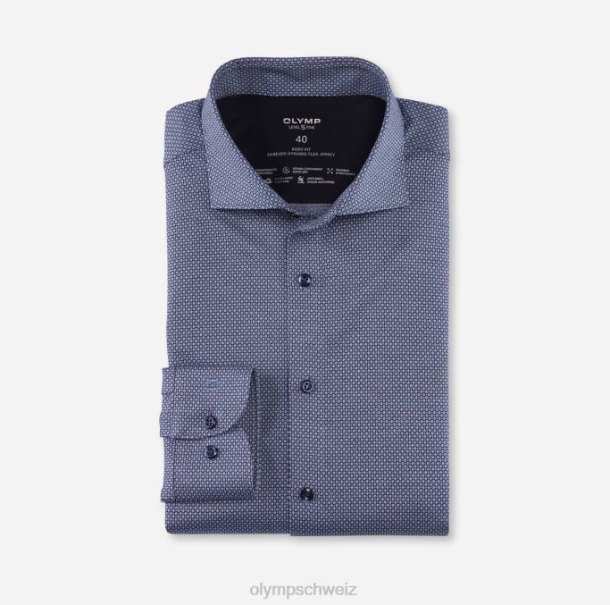 OLYMP Level Five 24/Seven Body Fit, Businesshemd, Kent, Blau LBD8756 Kleidung