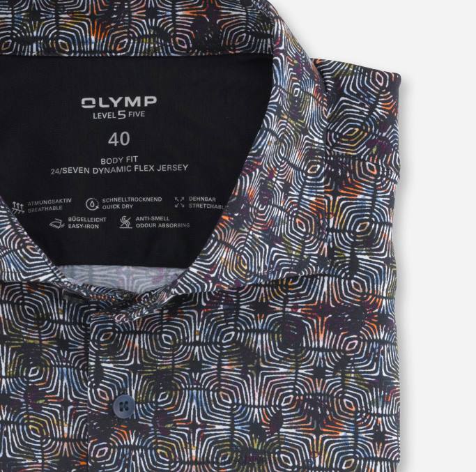 OLYMP Level Five 24/Seven Body Fit, Businesshemd, Kent, Granat LBD8820 Kleidung