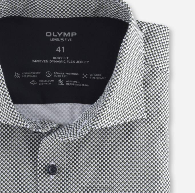 OLYMP Level Five 24/Seven Body Fit, Businesshemd, Kent, Limettengrün LBD8628 Kleidung
