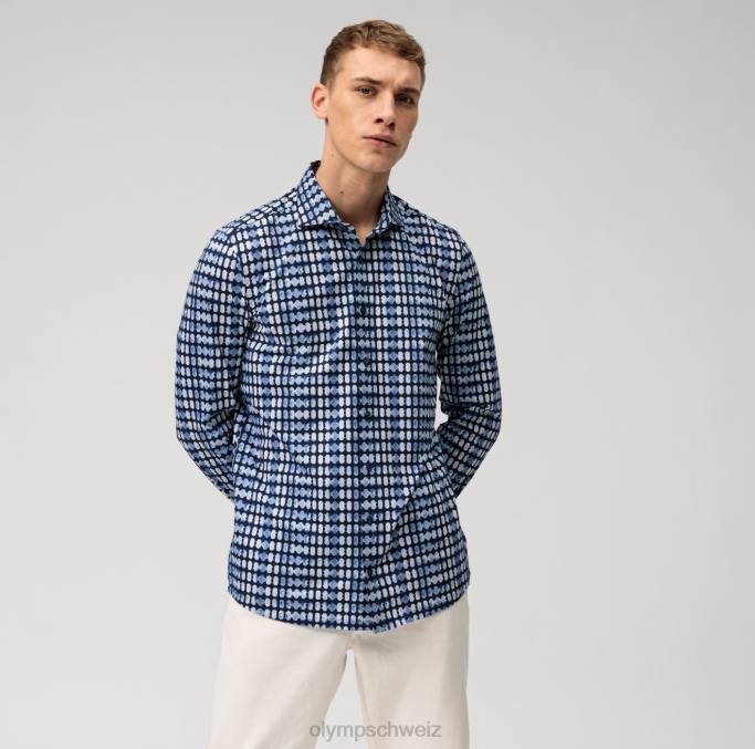 OLYMP Level Five 24/Seven Body Fit, Businesshemd, Kent, Marine LBD8454 Kleidung