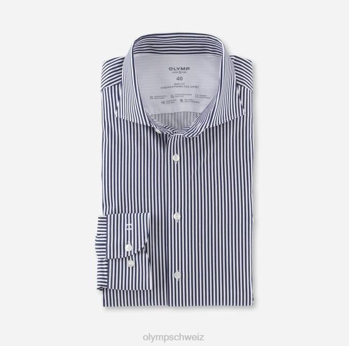 OLYMP Level Five 24/Seven Body Fit, Businesshemd, Kent, Marine LBD8491 Kleidung