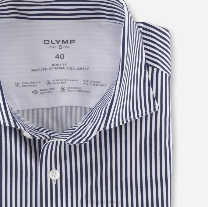 OLYMP Level Five 24/Seven Body Fit, Businesshemd, Kent, Marine LBD8491 Kleidung