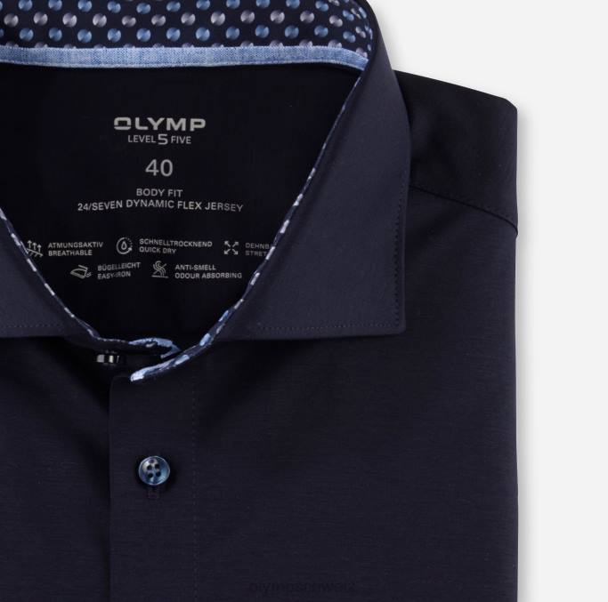OLYMP Level Five 24/Seven Body Fit, Businesshemd, Kent, Marine LBD8519 Kleidung