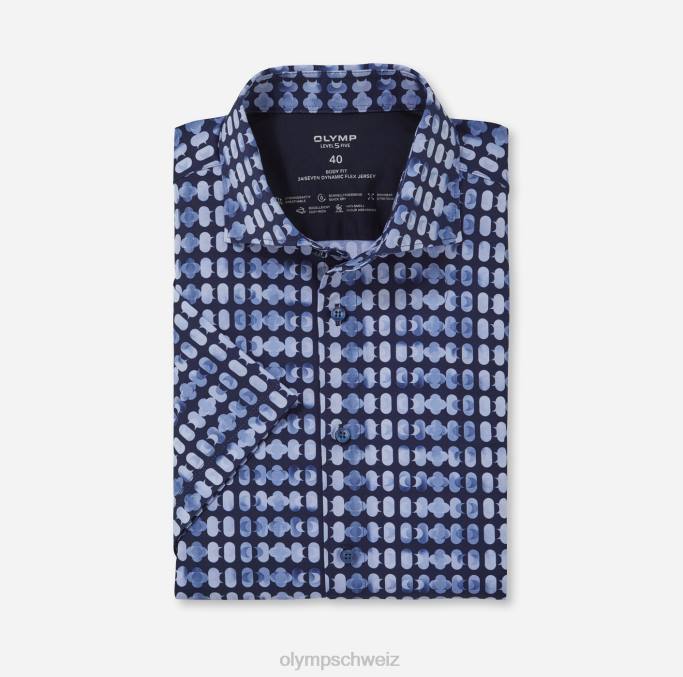 OLYMP Level Five 24/Seven Body Fit, Businesshemd, Kent, Marine LBD8556 Kleidung