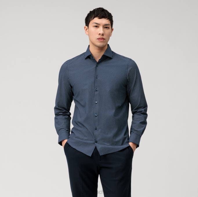 OLYMP Level Five 24/Seven Body Fit, Businesshemd, Kent, Marine LBD8605 Kleidung