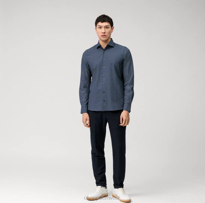 OLYMP Level Five 24/Seven Body Fit, Businesshemd, Kent, Marine LBD8605 Kleidung
