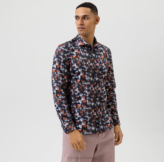 OLYMP Level Five 24/Seven Body Fit, Businesshemd, Kent, Marine LBD8652 Kleidung