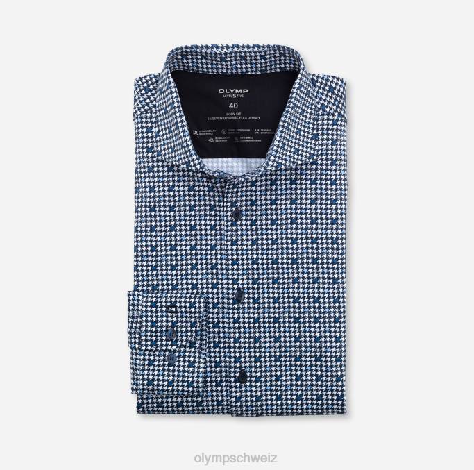 OLYMP Level Five 24/Seven Body Fit, Businesshemd, Kent, Marine LBD8819 Kleidung
