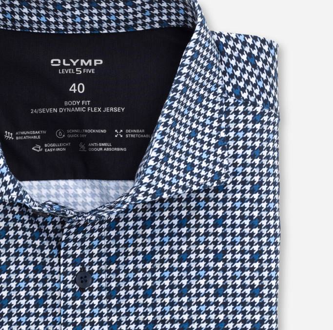 OLYMP Level Five 24/Seven Body Fit, Businesshemd, Kent, Marine LBD8819 Kleidung