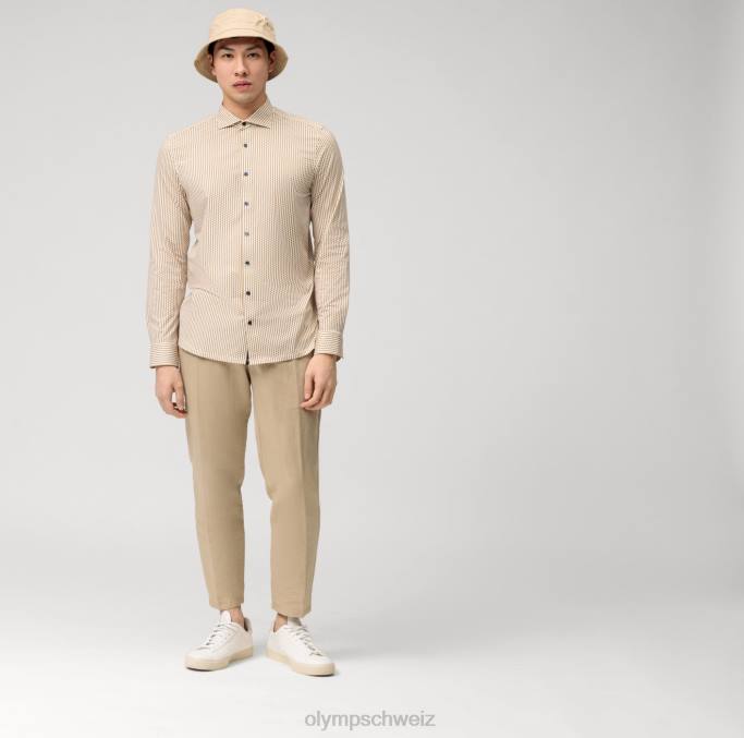 OLYMP Level Five 24/Seven Body Fit, Businesshemd, Kent, Messing LBD8673 Kleidung