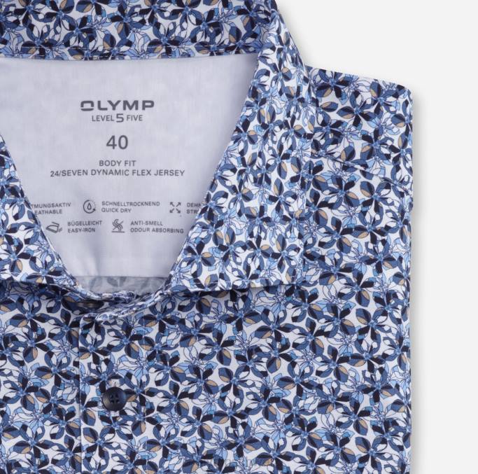 OLYMP Level Five 24/Seven Body Fit, Businesshemd, Kent, Natur LBD8487 Kleidung