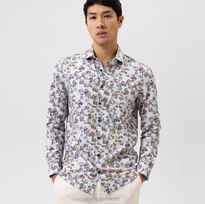 OLYMP Level Five 24/Seven Body Fit, Businesshemd, Kent, Natur LBD8659 Kleidung