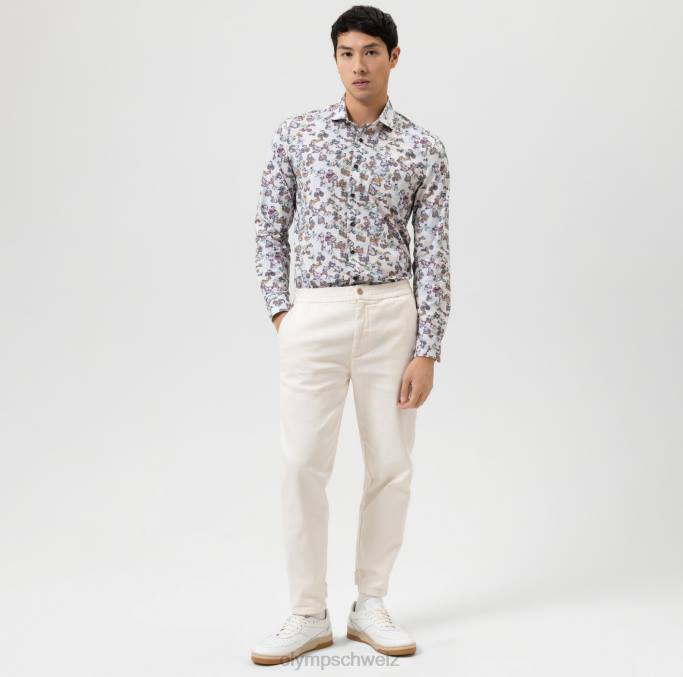 OLYMP Level Five 24/Seven Body Fit, Businesshemd, Kent, Natur LBD8659 Kleidung