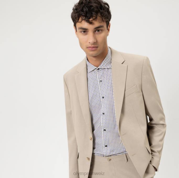 OLYMP Level Five 24/Seven Body Fit, Businesshemd, Kent, Natur LBD8773 Kleidung