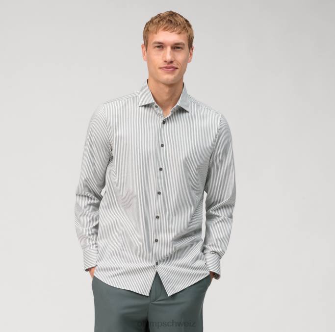 OLYMP Level Five 24/Seven Body Fit, Businesshemd, Kent, Oliv LBD8634 Kleidung