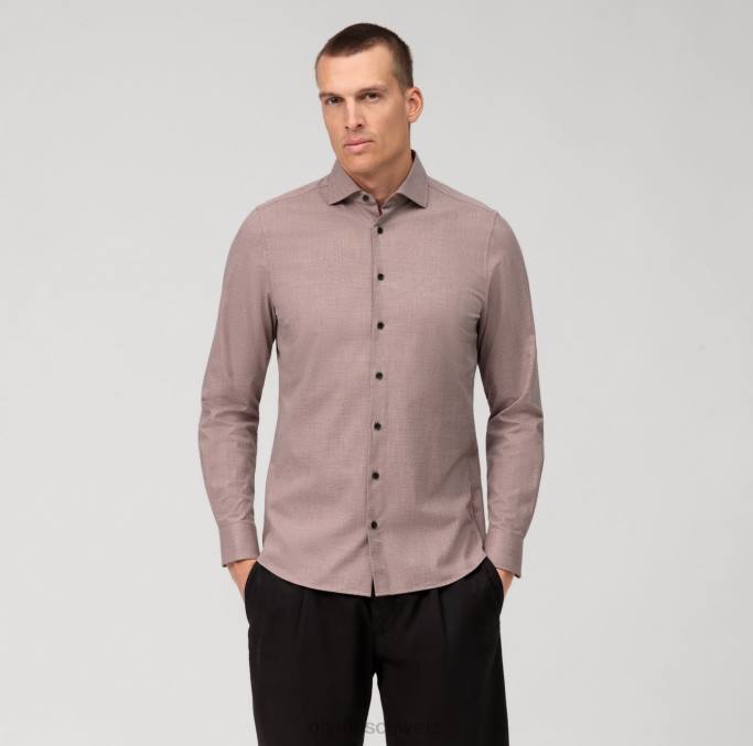 OLYMP Level Five 24/Seven Body Fit, Businesshemd, Kent, Rotbraun LBD8499 Kleidung
