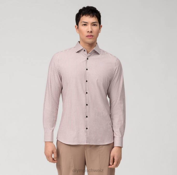 OLYMP Level Five 24/Seven Body Fit, Businesshemd, Kent, Rotbraun LBD8565 Kleidung