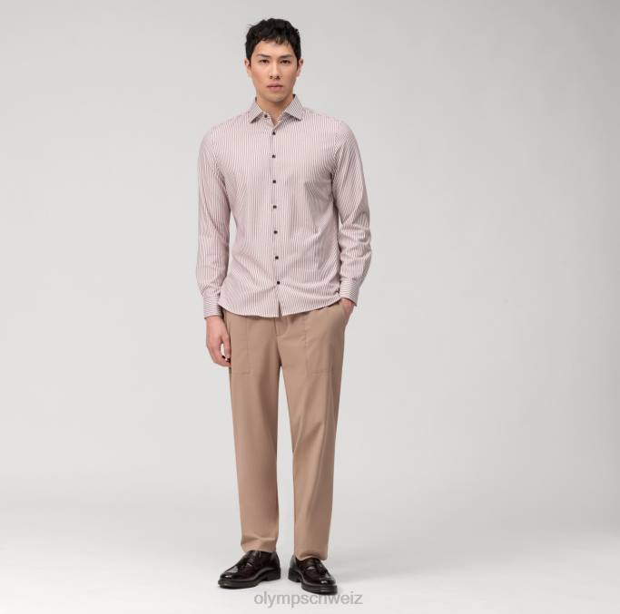OLYMP Level Five 24/Seven Body Fit, Businesshemd, Kent, Rotbraun LBD8565 Kleidung