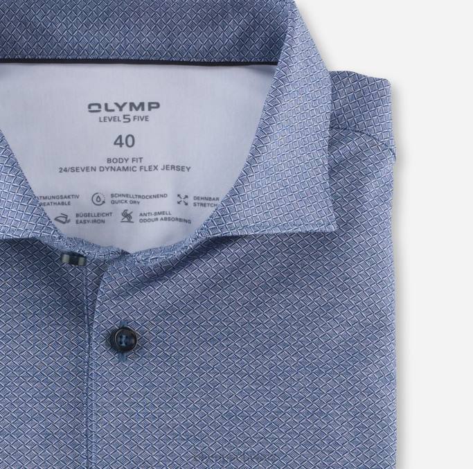 OLYMP Level Five 24/Seven Body Fit, Businesshemd, Kent, Royal LBD8699 Kleidung