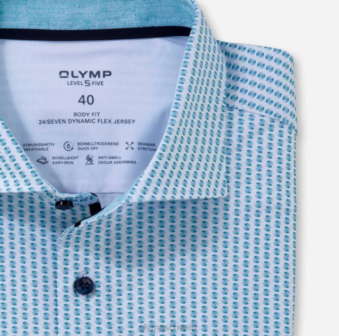 OLYMP Level Five 24/Seven Body Fit, Businesshemd, Kent, Smaragd LBD8608 Kleidung