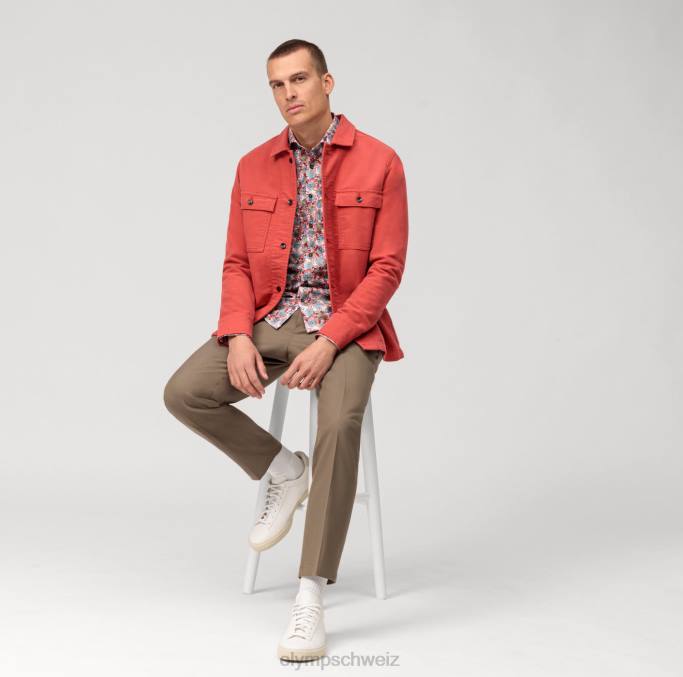 OLYMP Level Five 24/Seven Body Fit, Businesshemd, Kent, rot LBD8521 Kleidung