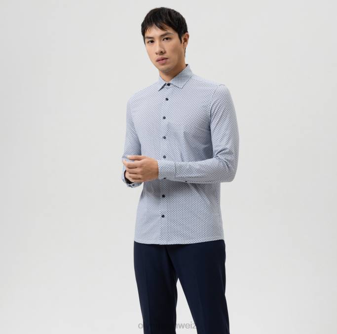 OLYMP Level Five 24/Seven Body Fit, Businesshemd, Langarm extra lang, Modern Kent, Marine LBD8883 Kleidung