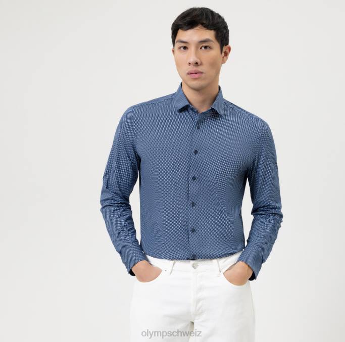 OLYMP Level Five 24/Seven Body Fit, Businesshemd, Modern Kent, Blau LBD8367 Kleidung