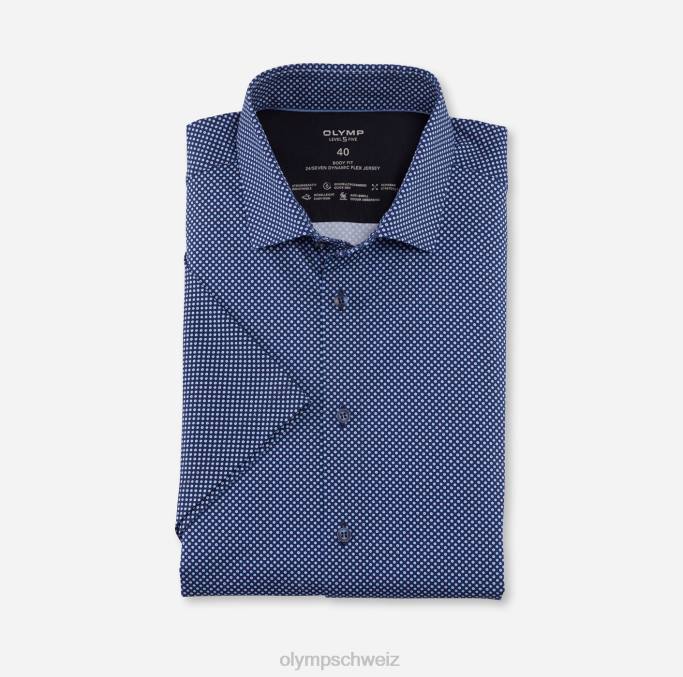 OLYMP Level Five 24/Seven Body Fit, Businesshemd, Modern Kent, Blau LBD8433 Kleidung
