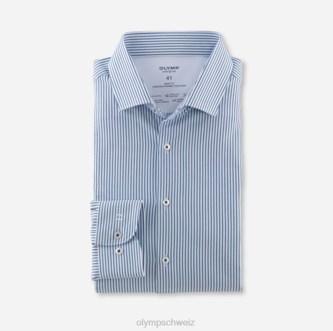 OLYMP Level Five 24/Seven Body Fit, Businesshemd, Modern Kent, Blau LBD8548 Kleidung