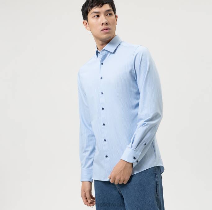 OLYMP Level Five 24/Seven Body Fit, Businesshemd, Modern Kent, Blau LBD8573 Kleidung