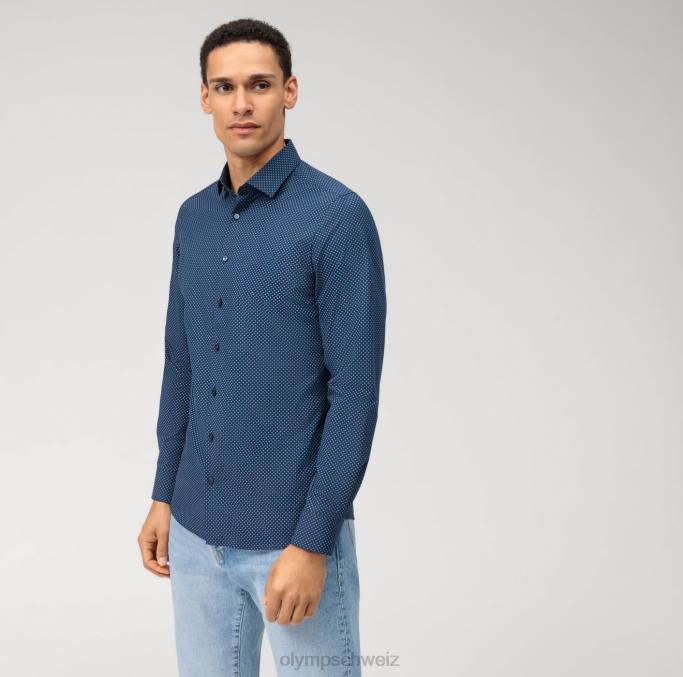 OLYMP Level Five 24/Seven Body Fit, Businesshemd, Modern Kent, Blau LBD8734 Kleidung