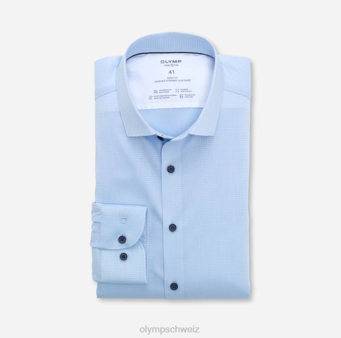 OLYMP Level Five 24/Seven Body Fit, Businesshemd, Modern Kent, Blau LBD8806 Kleidung