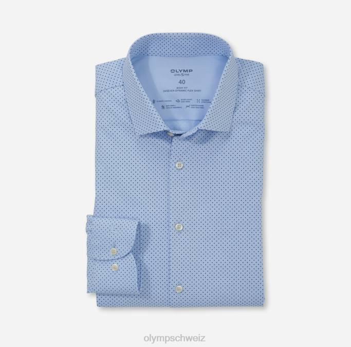 OLYMP Level Five 24/Seven Body Fit, Businesshemd, Modern Kent, Blau LBD8832 Kleidung